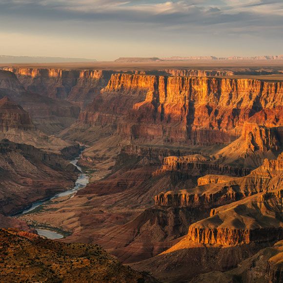 View of the Colorado River from the South Rim of the Grand Canyon in Arizona, linking to BA High Life site. 