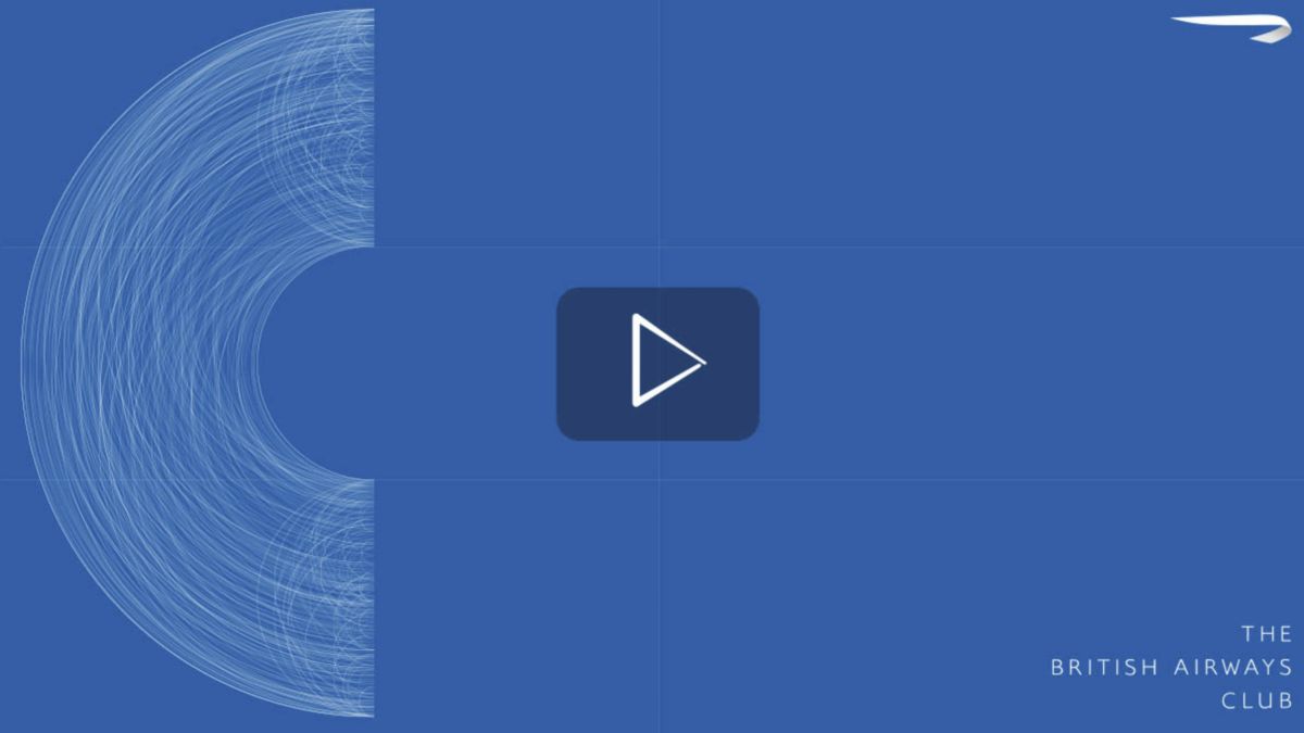 British Airways Club logo with play button.