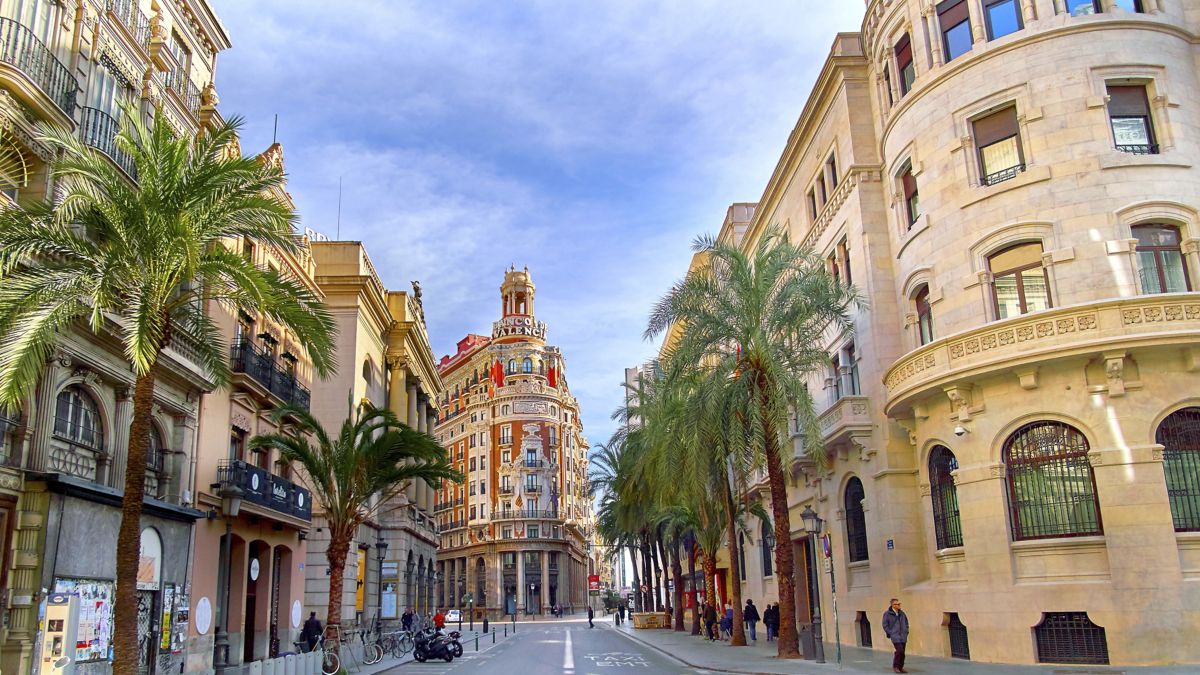 Banco de Valencia building in Pintor Sorolla Street in Valencia.