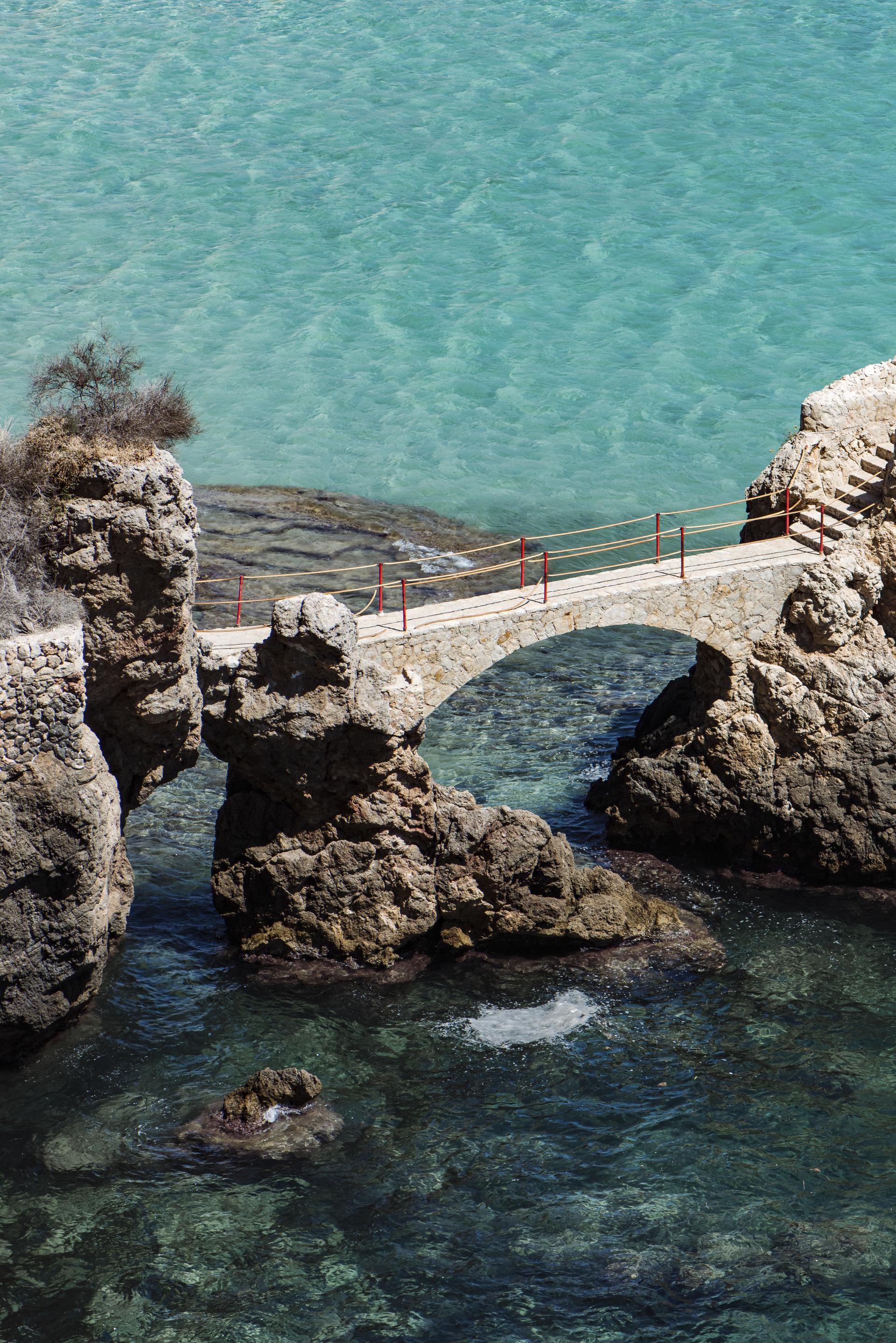 Stone bridge in Cala Major a few kilometres west of the city of Palma.